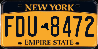 NY license plate FDU8472