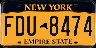 NY license plate FDU8474