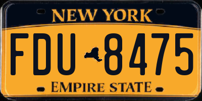 NY license plate FDU8475