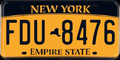 NY license plate FDU8476