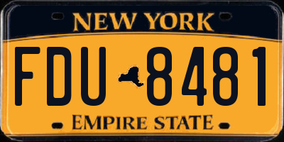 NY license plate FDU8481