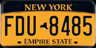 NY license plate FDU8485