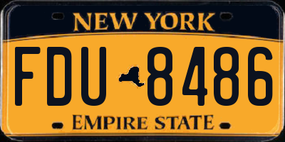 NY license plate FDU8486