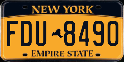 NY license plate FDU8490