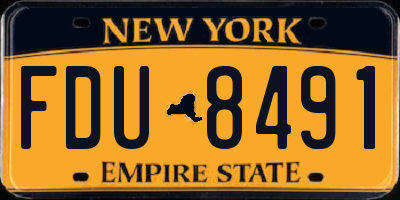 NY license plate FDU8491
