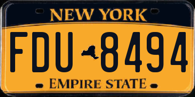 NY license plate FDU8494