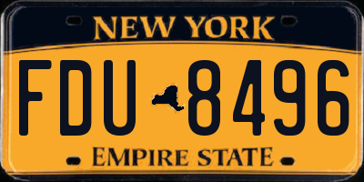 NY license plate FDU8496
