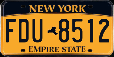 NY license plate FDU8512