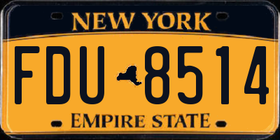 NY license plate FDU8514