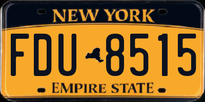 NY license plate FDU8515