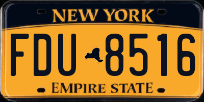 NY license plate FDU8516