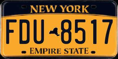 NY license plate FDU8517