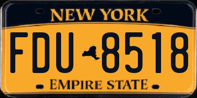 NY license plate FDU8518