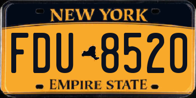 NY license plate FDU8520