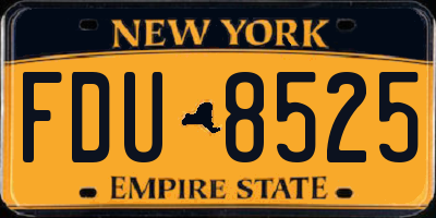 NY license plate FDU8525