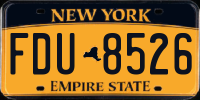NY license plate FDU8526