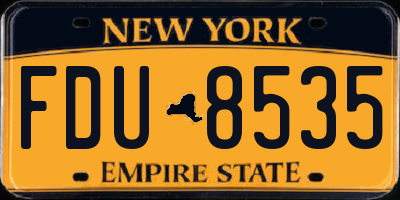 NY license plate FDU8535