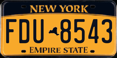NY license plate FDU8543