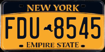 NY license plate FDU8545