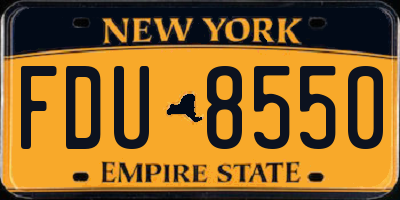 NY license plate FDU8550