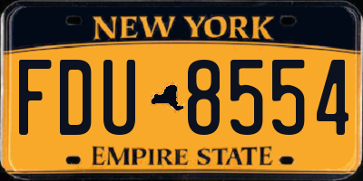NY license plate FDU8554