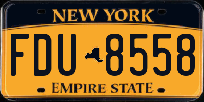 NY license plate FDU8558