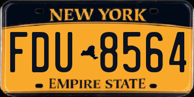 NY license plate FDU8564