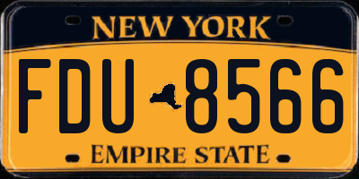 NY license plate FDU8566