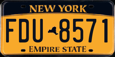 NY license plate FDU8571