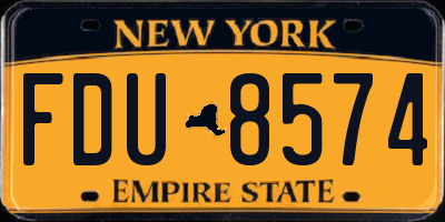NY license plate FDU8574