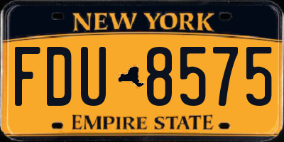 NY license plate FDU8575