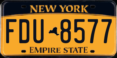 NY license plate FDU8577