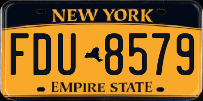 NY license plate FDU8579