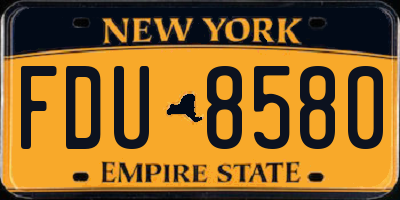 NY license plate FDU8580