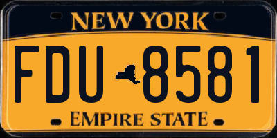NY license plate FDU8581