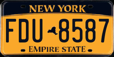 NY license plate FDU8587