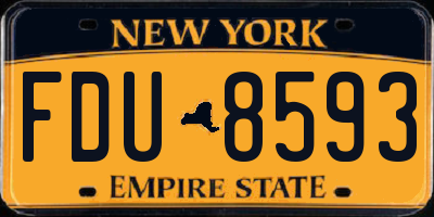 NY license plate FDU8593