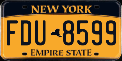 NY license plate FDU8599