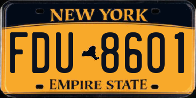 NY license plate FDU8601