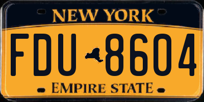 NY license plate FDU8604