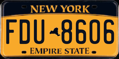 NY license plate FDU8606