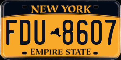 NY license plate FDU8607