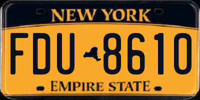 NY license plate FDU8610