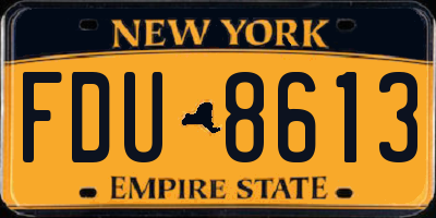 NY license plate FDU8613