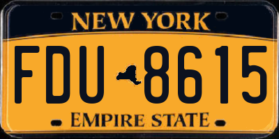 NY license plate FDU8615