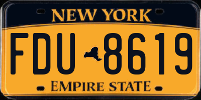 NY license plate FDU8619