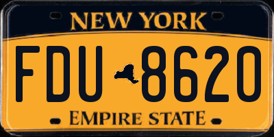 NY license plate FDU8620