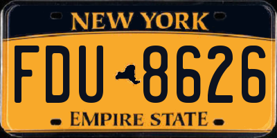 NY license plate FDU8626