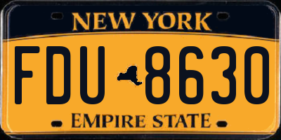 NY license plate FDU8630