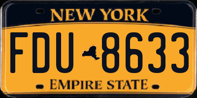 NY license plate FDU8633